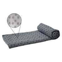RĘCZNIK DO JOGI ANTYPOŚLIZGOWY Z TORBĄ - TUNTURI YOGA TOWEL GREY WITH CARRY BAG