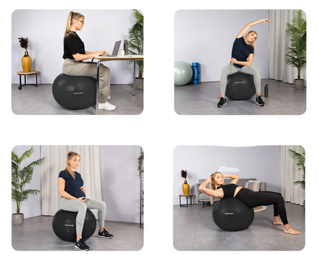 PIŁKA GIMNASTYCZNA TUNTURI 55CM BLACK