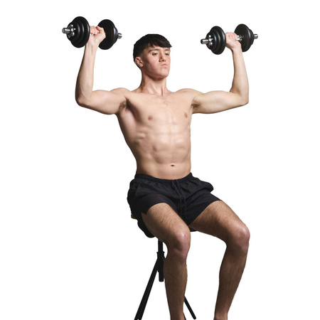 ZESTAW TUNTURI: ŁAWKA + SZTANGA + HANTLE 3W1 20KG