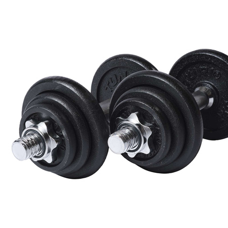 ZESTAW TUNTURI: ŁAWKA + SZTANGA + HANTLE 3W1 20KG